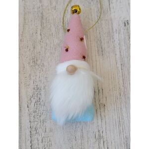 Pink hat Bell gnome mini plush ornament Xmas decor